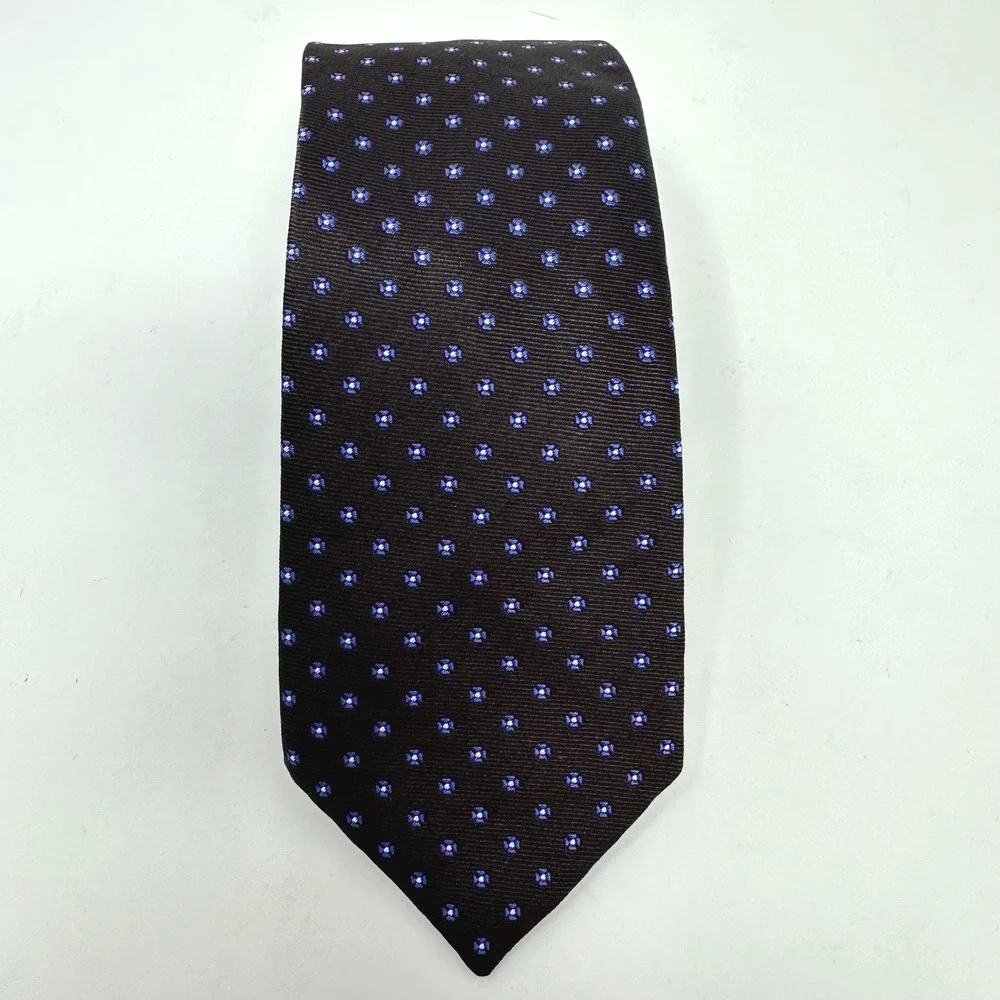 Canali Silk Tie Mens Brown Blue Impeccabile Office Career‎ Luxury Formal  Italy